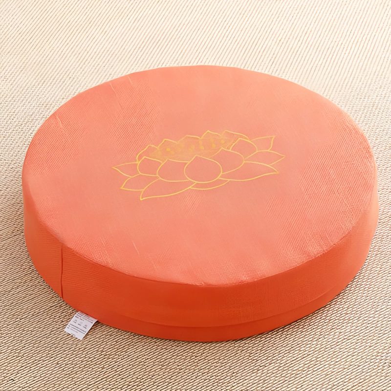 Lotus Embroidery Cotton Linen Meditation Cushion Lotus Embroidery Cotton Linen Meditation Cushion