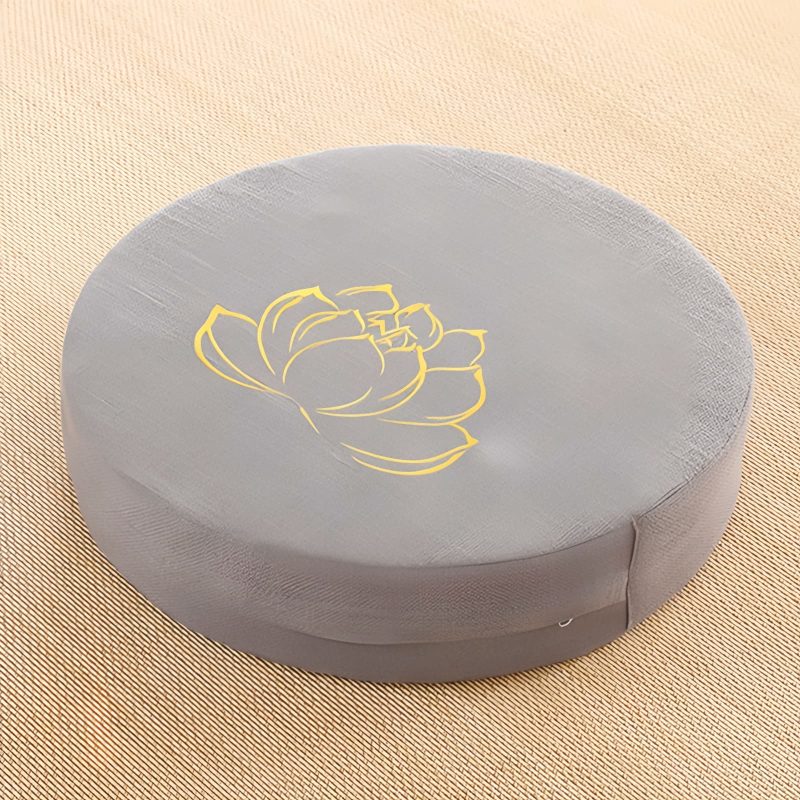 Lotus Embroidery Cotton Linen Meditation Cushion Lotus Embroidery Cotton Linen Meditation Cushion