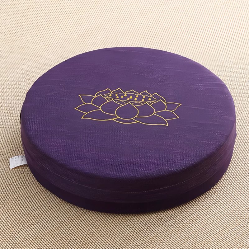 Lotus Embroidery Cotton Linen Meditation Cushion Lotus Embroidery Cotton Linen Meditation Cushion