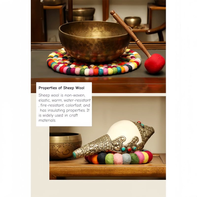 Tibetan Singing Bowl with Felted Wool Cushion Tibetan Singing Bowl with Felted Wool Cushion