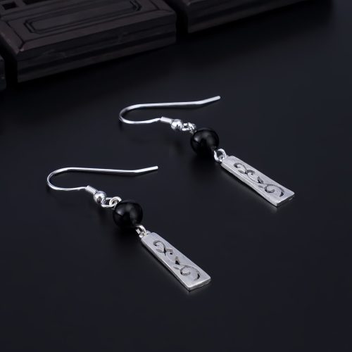925シルバー ブラックオニキス プロテクション・ドロップピアス 925シルバー ブラックオニキス プロテクション・ドロップピアス