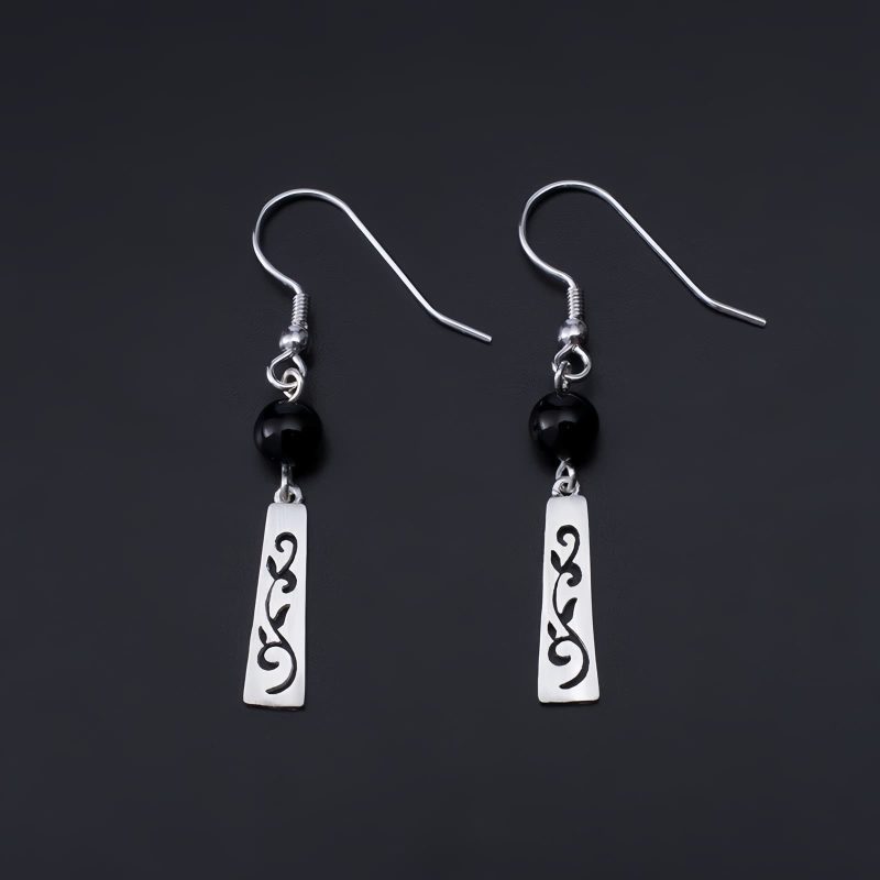 925 Silver Black Onyx Protection Earrings 925 Silver Black Onyx Protection Earrings