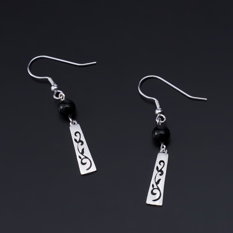 925 Silver Black Onyx Protection Earrings 925 Silver Black Onyx Protection Earrings