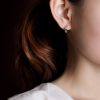 925 Silver Round Cyan Jade Success Earrings 925 Silver Round Cyan Jade Success Earrings