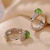 925 Silver Round Cyan Jade Success Earrings 925 Silver Round Cyan Jade Success Earrings
