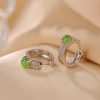 925 Silver Round Cyan Jade Success Earrings 925 Silver Round Cyan Jade Success Earrings