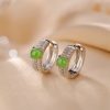925 Silver Round Cyan Jade Success Earrings 925 Silver Round Cyan Jade Success Earrings