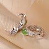 925 Silver Round Cyan Jade Success Earrings 925 Silver Round Cyan Jade Success Earrings