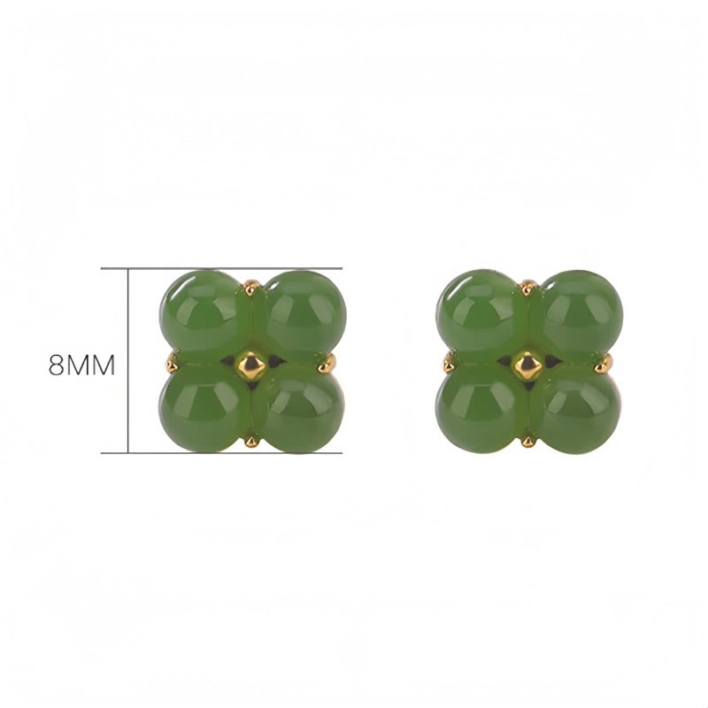 Vierblättriges Kleeblatt Ohrstecker aus 925er Silber & Gold 925 Silver Gold Four Leaf Clover Earrings