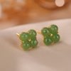 Vierblättriges Kleeblatt Ohrstecker aus 925er Silber & Gold 925 Silver Gold Four Leaf Clover Earrings