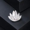 925 Silver Lotus Flower Pearl Brooch 925 Silver Lotus Flower Pearl Brooch