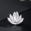 925 Silver Lotus Flower Pearl Brooch 925 Silver Lotus Flower Pearl Brooch