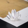 925 Silver Lotus Flower Pearl Brooch 925 Silver Lotus Flower Pearl Brooch