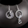 925 Silver Asymmetric Peacock Earrings 925 Silver Asymmetric Peacock Earrings