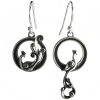 925 Silver Asymmetric Peacock Earrings 925 Silver Asymmetric Peacock Earrings