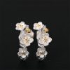 Pendientes de Flor de Ciruelo en Plata 925 925 Silver Plum Blossom Blessing Earrings