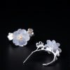 Pendientes de Flor de Ciruelo en Plata 925 925 Silver Plum Blossom Blessing Earrings
