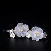 Pendientes de Flor de Ciruelo en Plata 925 925 Silver Plum Blossom Blessing Earrings