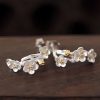 Pendientes de Flor de Ciruelo en Plata 925 925 Silver Plum Blossom Blessing Earrings
