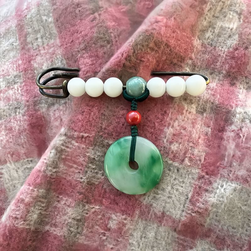 Bodhi Seed Jade Peace Brooch