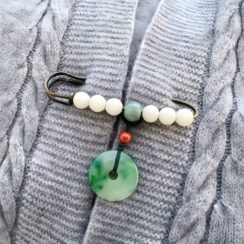 Bodhi Seed Jade Peace Brooch