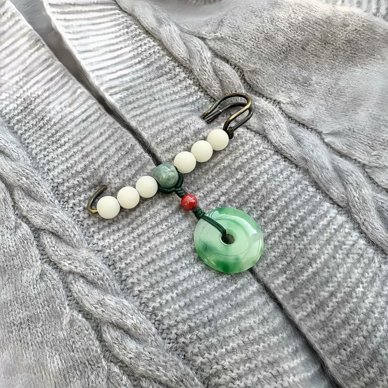 Bodhi Seed Jade Peace Brooch