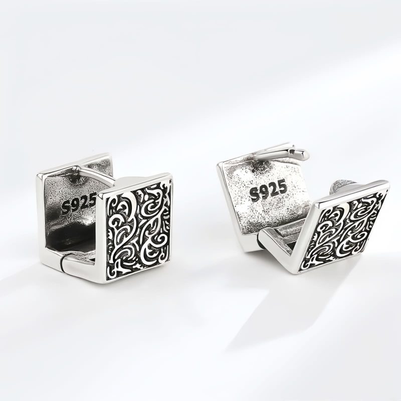 Grass Pattern Tibetan Copper Stud Earrings Grass Pattern Tibetan Copper Stud Earrings