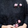 Handmade Mulberry Silk Purple Magnolia Brooch