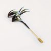 Handmade Mulberry Silk Flower Brooch with Bamboo Leaves Handmade Mulberry Silk Flower Brooch with Bamboo Leaves