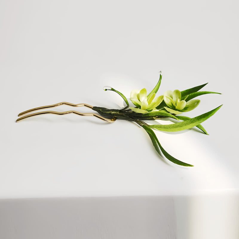 Handmade Mulberry Silk Flower Brooch & Hairpin Handmade Mulberry Silk Flower Brooch & Hairpin