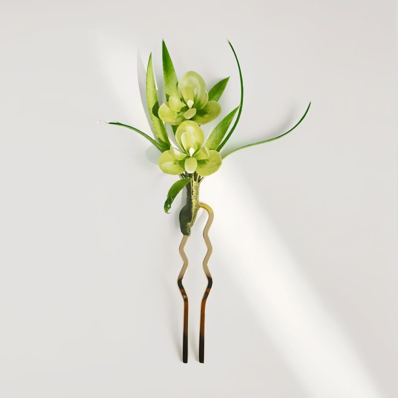 Handmade Mulberry Silk Flower Brooch & Hairpin Handmade Mulberry Silk Flower Brooch & Hairpin