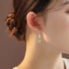 Hetian Jade Bamboo Leaf Dangle Earrings Hetian Jade Bamboo Leaf Dangle Earrings