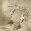 Hetian Jade Bamboo Leaf Dangle Earrings Hetian Jade Bamboo Leaf Dangle Earrings