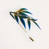 Mulberry Silk Velvet Flower Brooch with Green and Yellow Leaves Mulberry Silk Velvet Flower Brooch with Green and Yellow Leaves