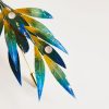 Mulberry Silk Velvet Flower Brooch with Green and Yellow Leaves Mulberry Silk Velvet Flower Brooch with Green and Yellow Leaves