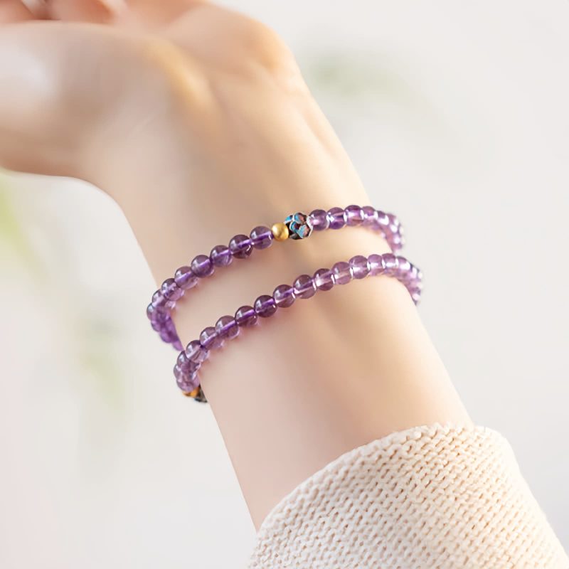 Natural Amethyst Lotus Blossom Healing Bracelet Natural Amethyst Lotus Blossom Healing Bracelet
