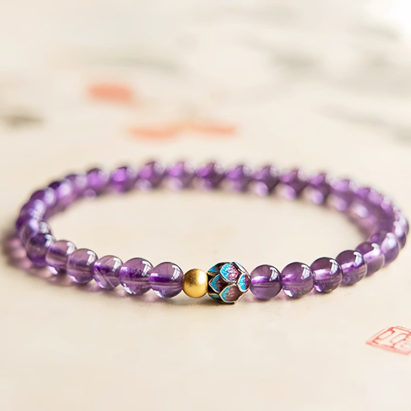 Natural Amethyst Lotus Blossom Healing Bracelet Natural Amethyst Lotus Blossom Healing Bracelet