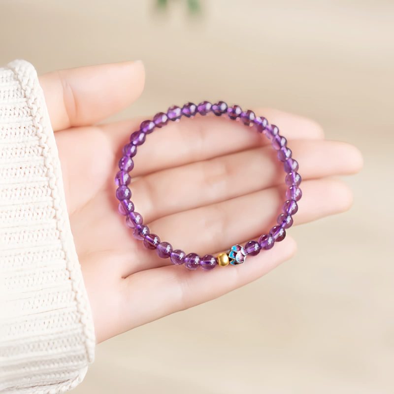 Natural Amethyst Lotus Blossom Healing Bracelet Natural Amethyst Lotus Blossom Healing Bracelet