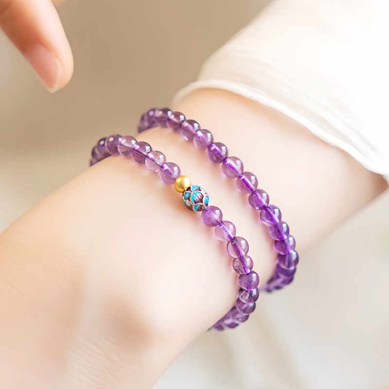 Natural Amethyst Lotus Blossom Healing Bracelet Natural Amethyst Lotus Blossom Healing Bracelet