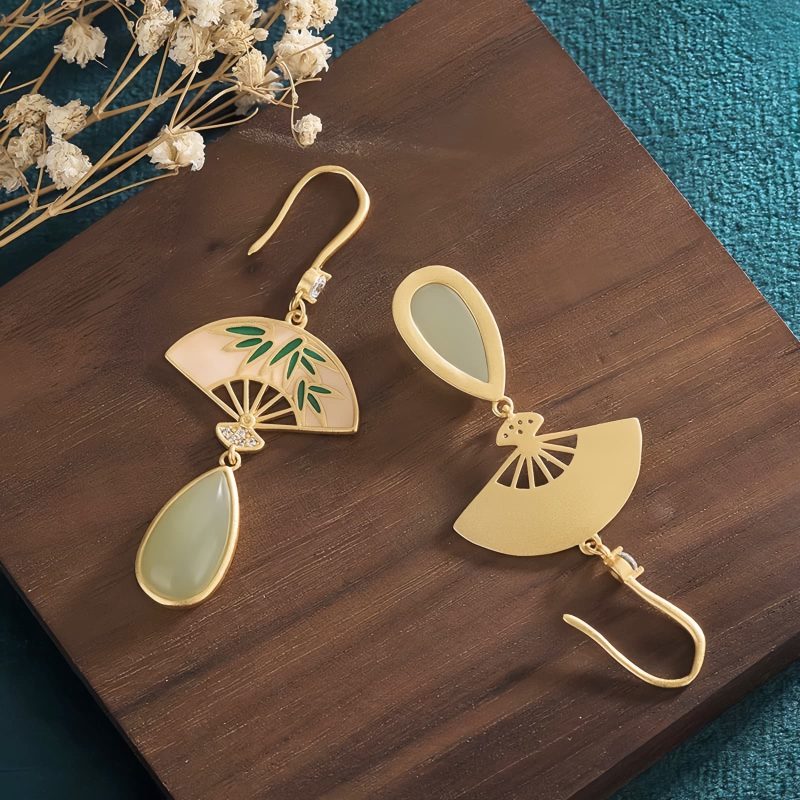 Natural Green Aventurine Luck Drop Earrings Natural Green Aventurine Luck Drop Earrings