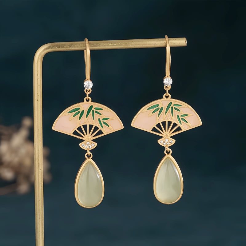 Natural Green Aventurine Luck Drop Earrings Natural Green Aventurine Luck Drop Earrings