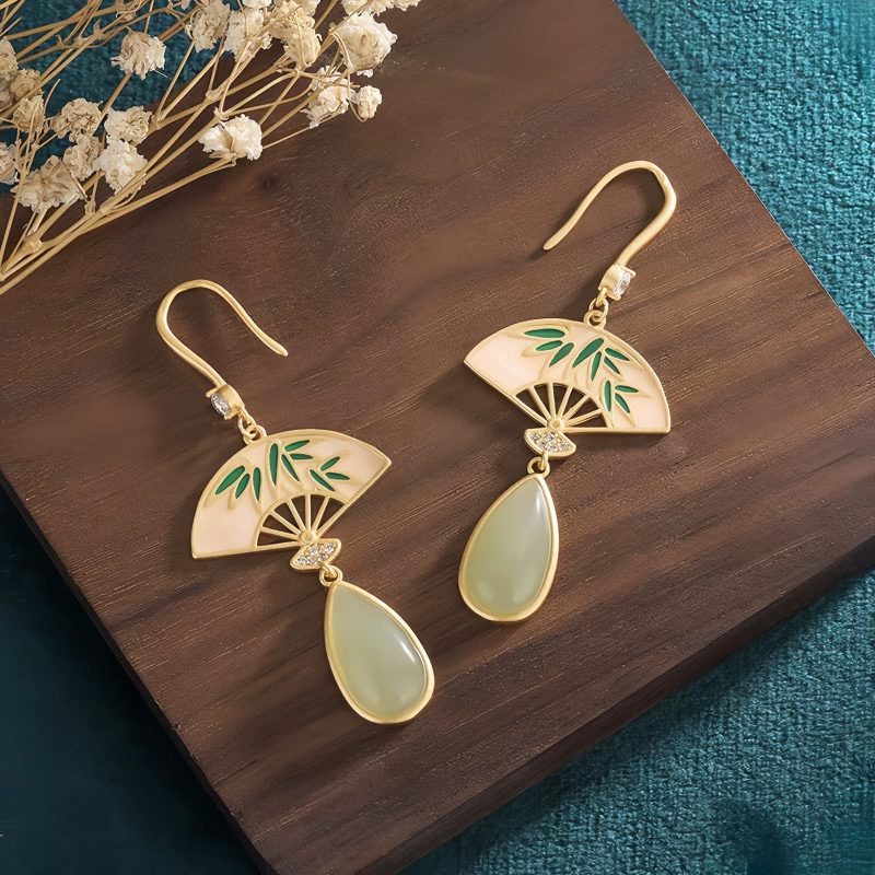 Natural Green Aventurine Luck Drop Earrings Natural Green Aventurine Luck Drop Earrings