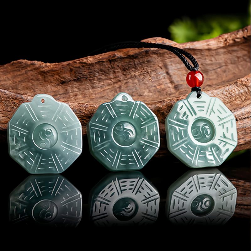 Natural Jade Yin Yang Feng Shui Pendant Necklace Natural Jade Yin Yang Feng Shui Pendant Necklace