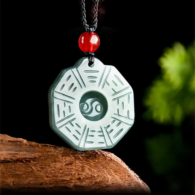 Natural Jade Yin Yang Feng Shui Pendant Necklace Natural Jade Yin Yang Feng Shui Pendant Necklace