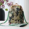 Retro-Tasche mit chinesischer Stickerei und Perlenkette Retro Chinese Embroidery Pearl Chain Bag