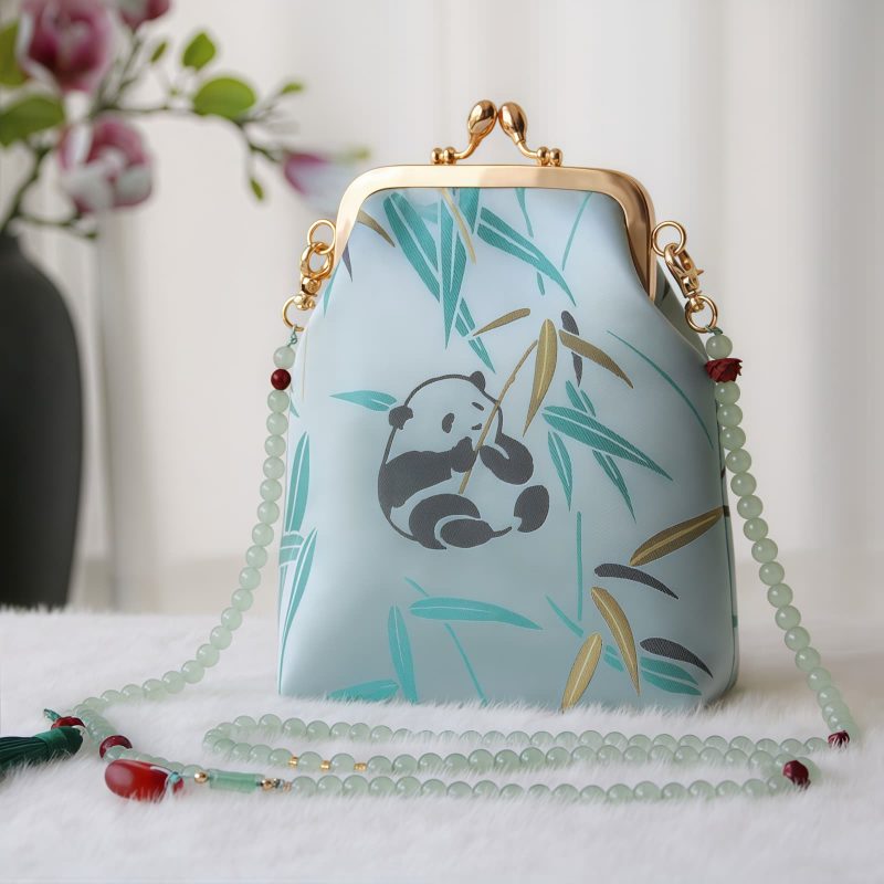 Retro-Tasche mit chinesischer Stickerei und Perlenkette Retro Chinese Embroidery Pearl Chain Bag