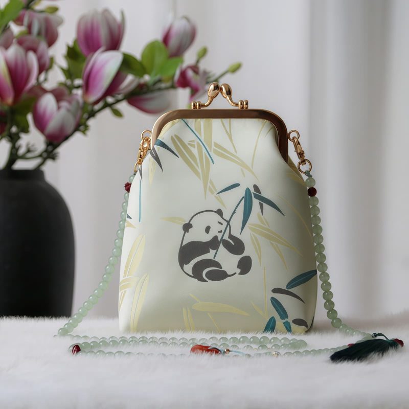 Retro-Tasche mit chinesischer Stickerei und Perlenkette Retro Chinese Embroidery Pearl Chain Bag