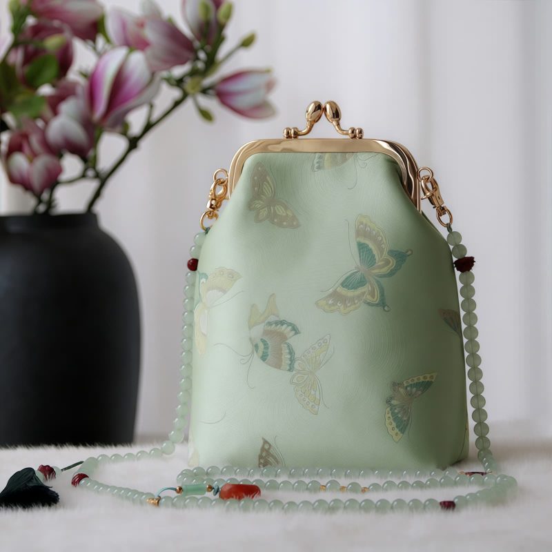 Retro-Tasche mit chinesischer Stickerei und Perlenkette Retro Chinese Embroidery Pearl Chain Bag