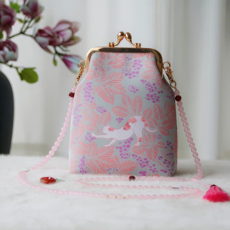 Retro-Tasche mit chinesischer Stickerei und Perlenkette Retro Chinese Embroidery Pearl Chain Bag