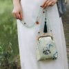 Retro-Tasche mit chinesischer Stickerei und Perlenkette Retro Chinese Embroidery Pearl Chain Bag